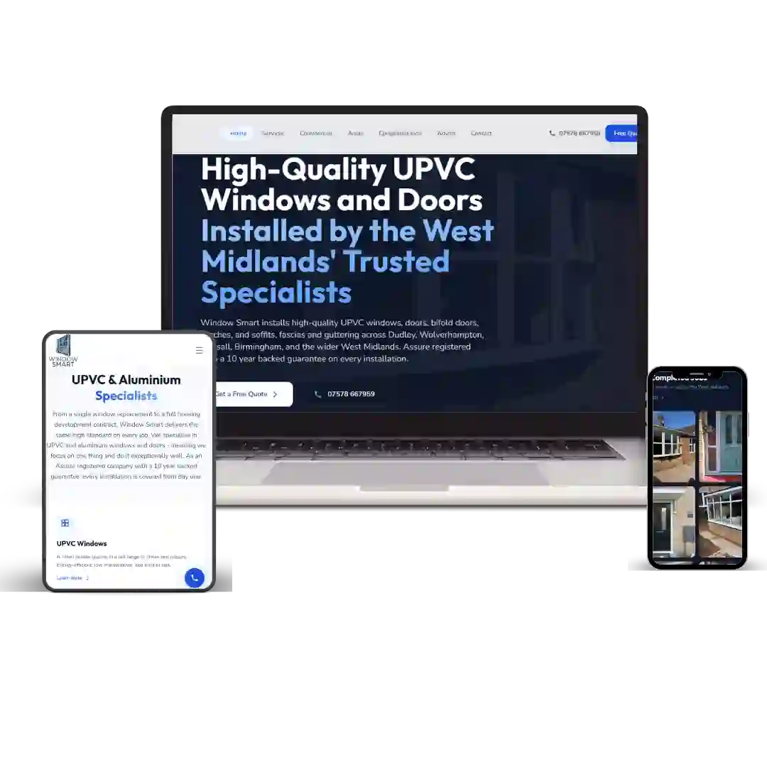 Window Smart Ltd website displayed across desktop, tablet and mobile devices